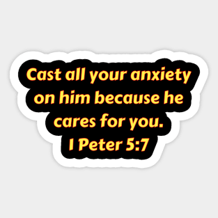 Bible Verse 1 Peter 5:7 Sticker